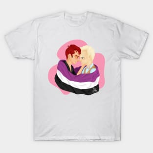 Crowley and Aziraphale Ace Pride Flag T-Shirt